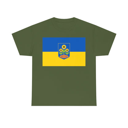 Ukrainian Flag - Sunflower Trident - Unisex Heavy Cotton Tee