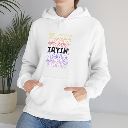 Tryin' Repeating Rainbow - Unisex Heavy Blend™ Hooded Sweatshirt