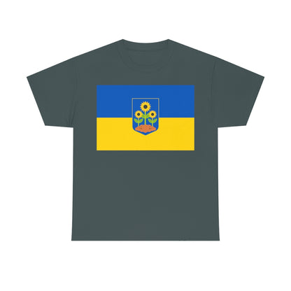 Ukrainian Flag - Sunflower Trident - Unisex Heavy Cotton Tee