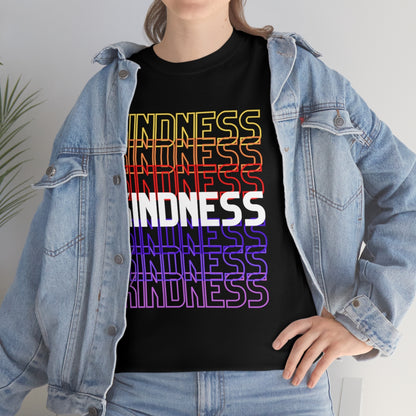 KINDNESS - repeating rainbow - red-purple - Unisex Heavy Cotton Tee