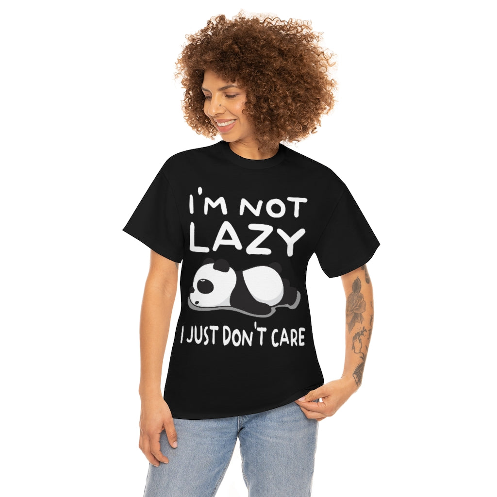 I'm Not Lazy Panda - Unisex Heavy Cotton Tee