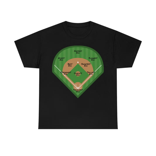 Baseball - Softball - Diamond Postitions - A game For Everyone - Unisex Cotton Tee