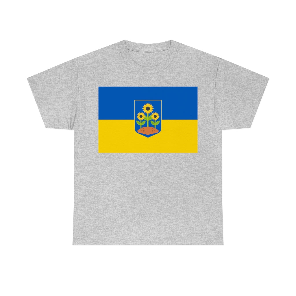 Ukrainian Flag - Sunflower Trident - Unisex Heavy Cotton Tee