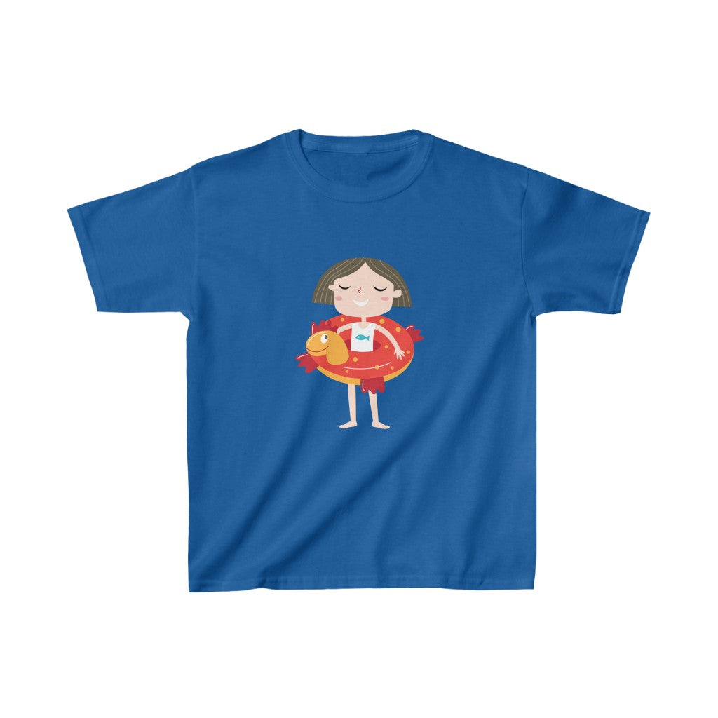 Cartoon Kid with Floatie - Kids Heavy Cotton™ Tee