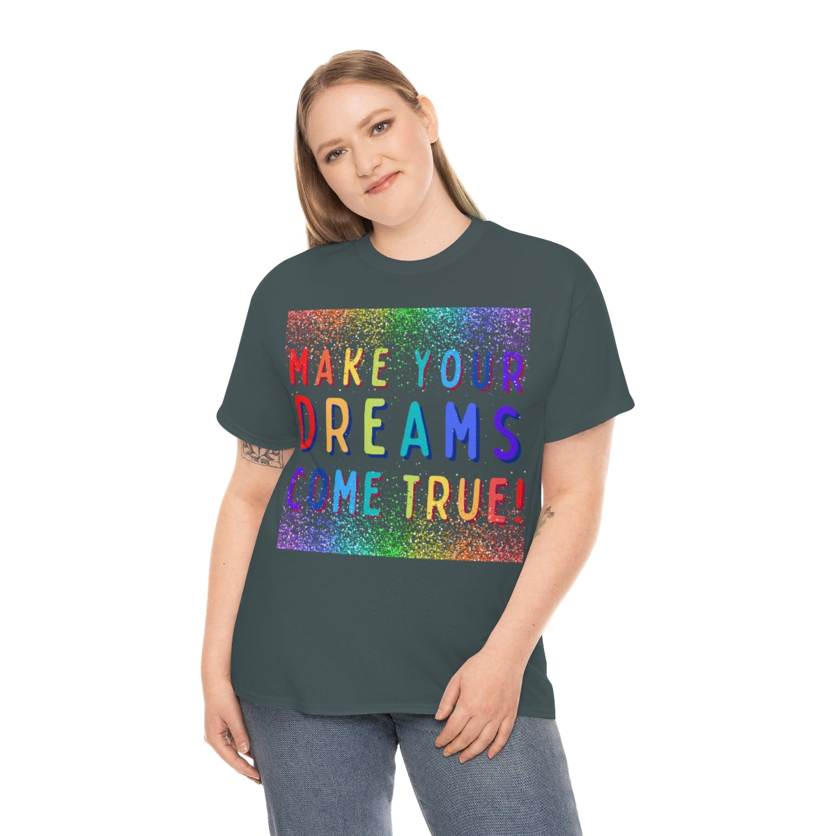 Make Your Dreams Come True - Rainbow Rain - Unisex Heavy Cotton Tee