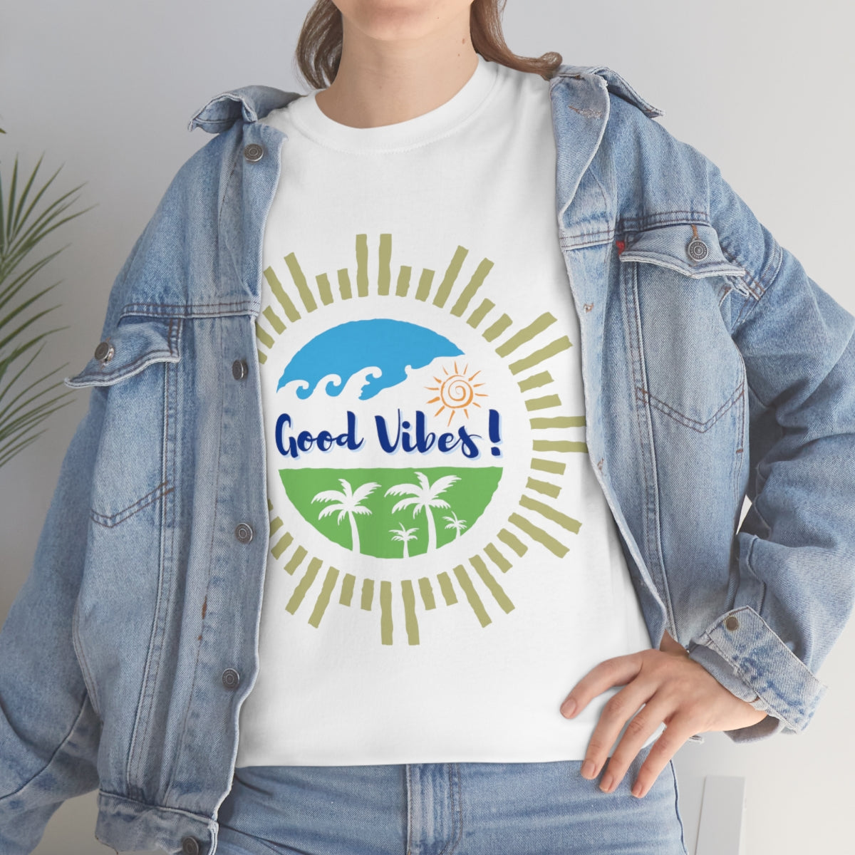 Good Vibes Summer Surf - Unisex Heavy Cotton Tee