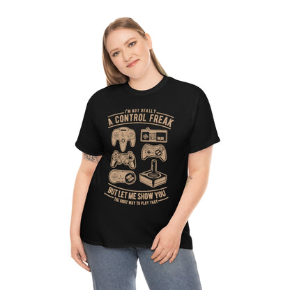 Distressed Retro - Game Control Freak - Unisex Heavy Cotton Tee