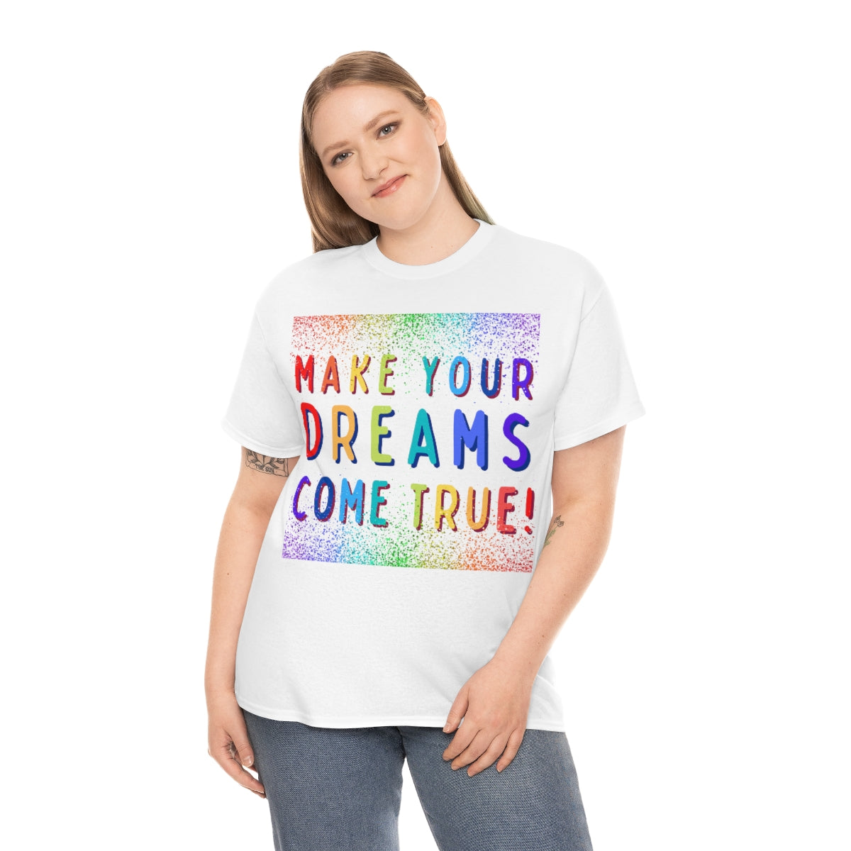 Make Your Dreams Come True - Rainbow Rain - Unisex Heavy Cotton Tee