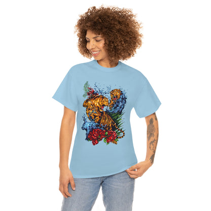 Tattoo Art - Tiger Fight - Unisex Heavy Cotton Tee