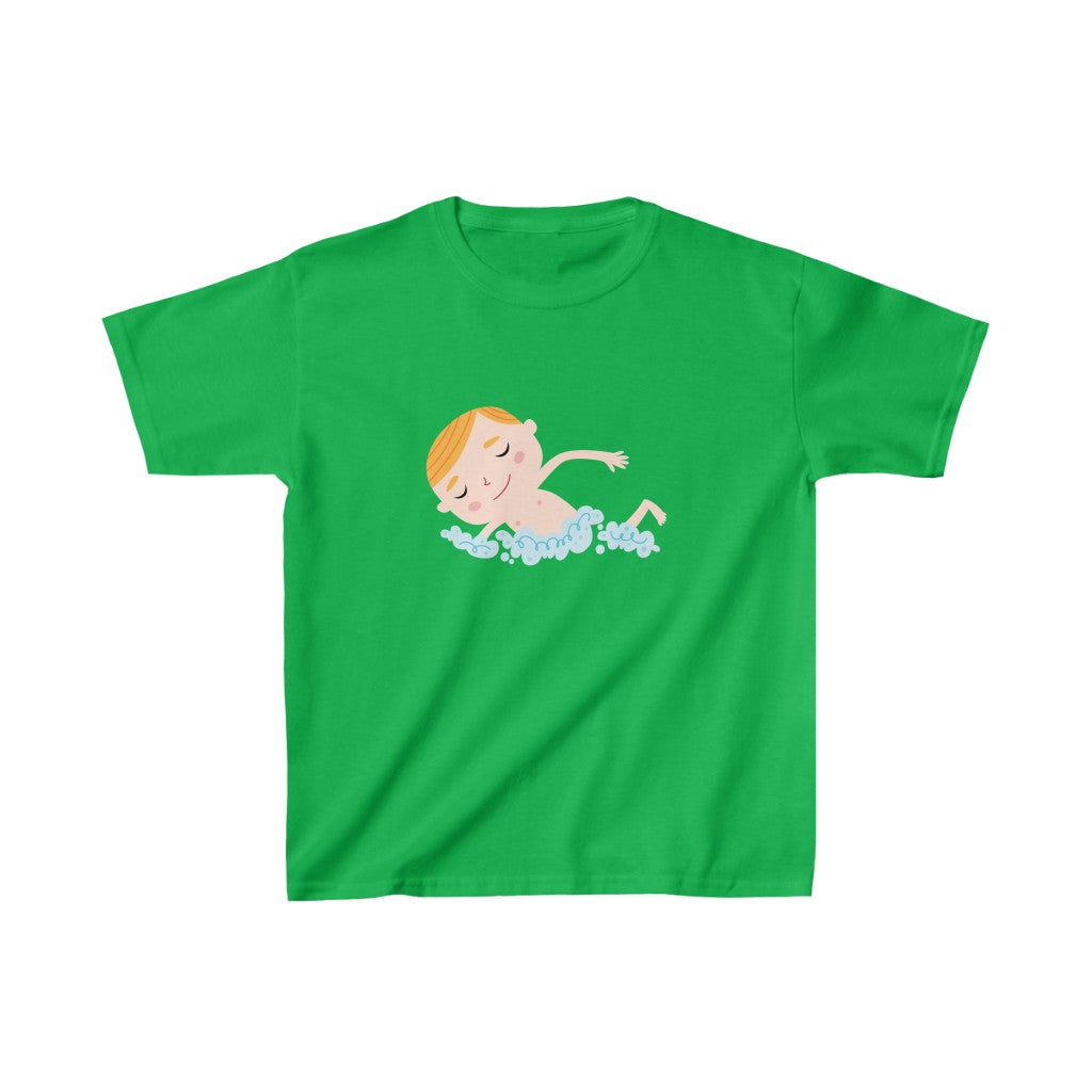 Cartoon Boy Swimming - Kids Heavy Cotton™ Tee