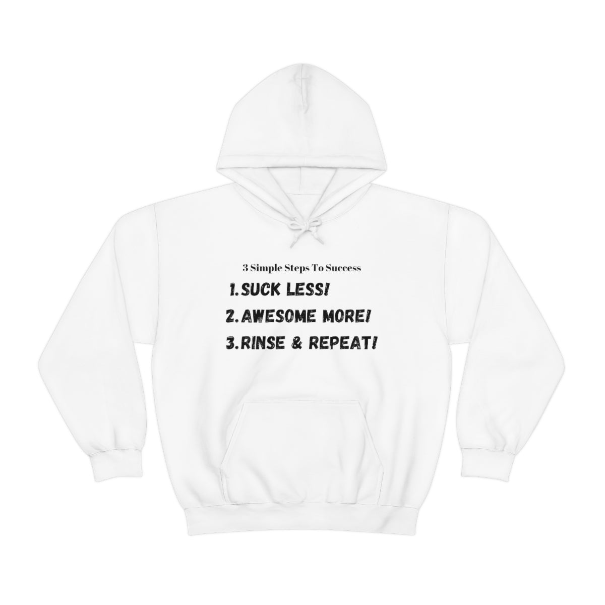 3 Steps To Success - Suck less - Awesome More - Rinse and Repeat - Unisex Heavy Blend™ Hooded Sweatshirt