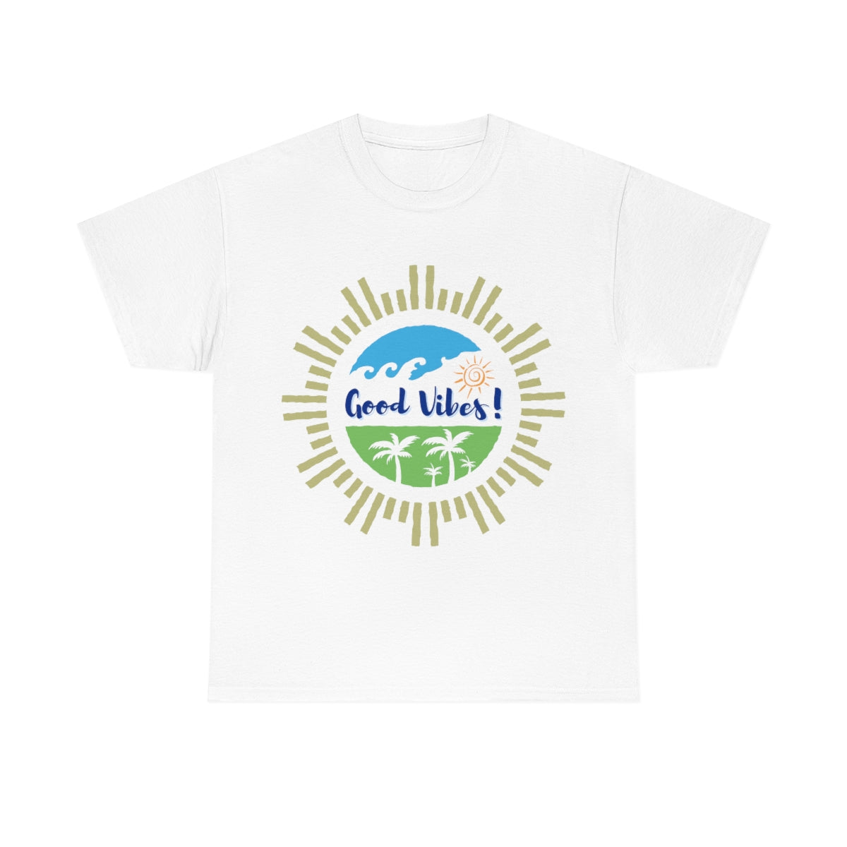 Good Vibes Summer Surf - Unisex Heavy Cotton Tee