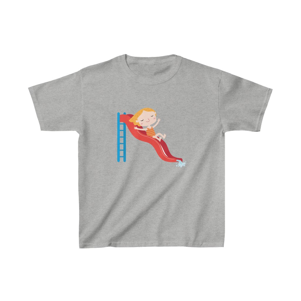 Cartoon Girl on Waterslide - Kids Heavy Cotton™ Tee