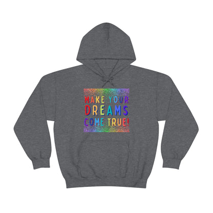 Make Your Dreams Come True - Rainbow Rain -Unisex Heavy Blend™ Hooded Sweatshirt