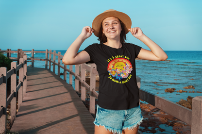 It's a Great Day to Have a Great Day- Flowers - Sun - Rainbow - Unisex Heavy Cotton Tee