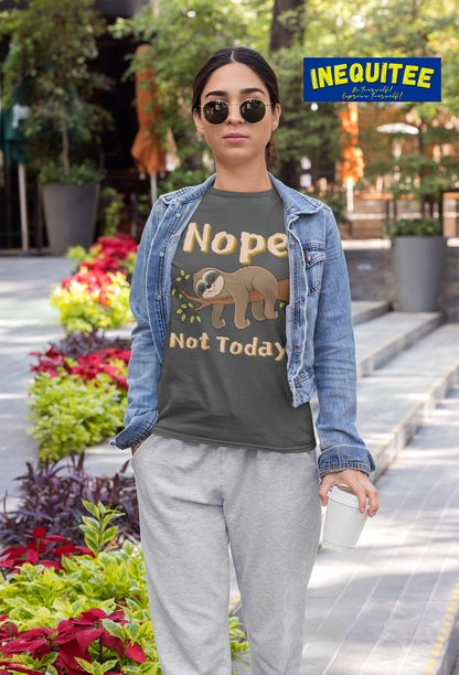 Nope Not Today - Sloth on Branch - Unisex Heavy Cotton Tee